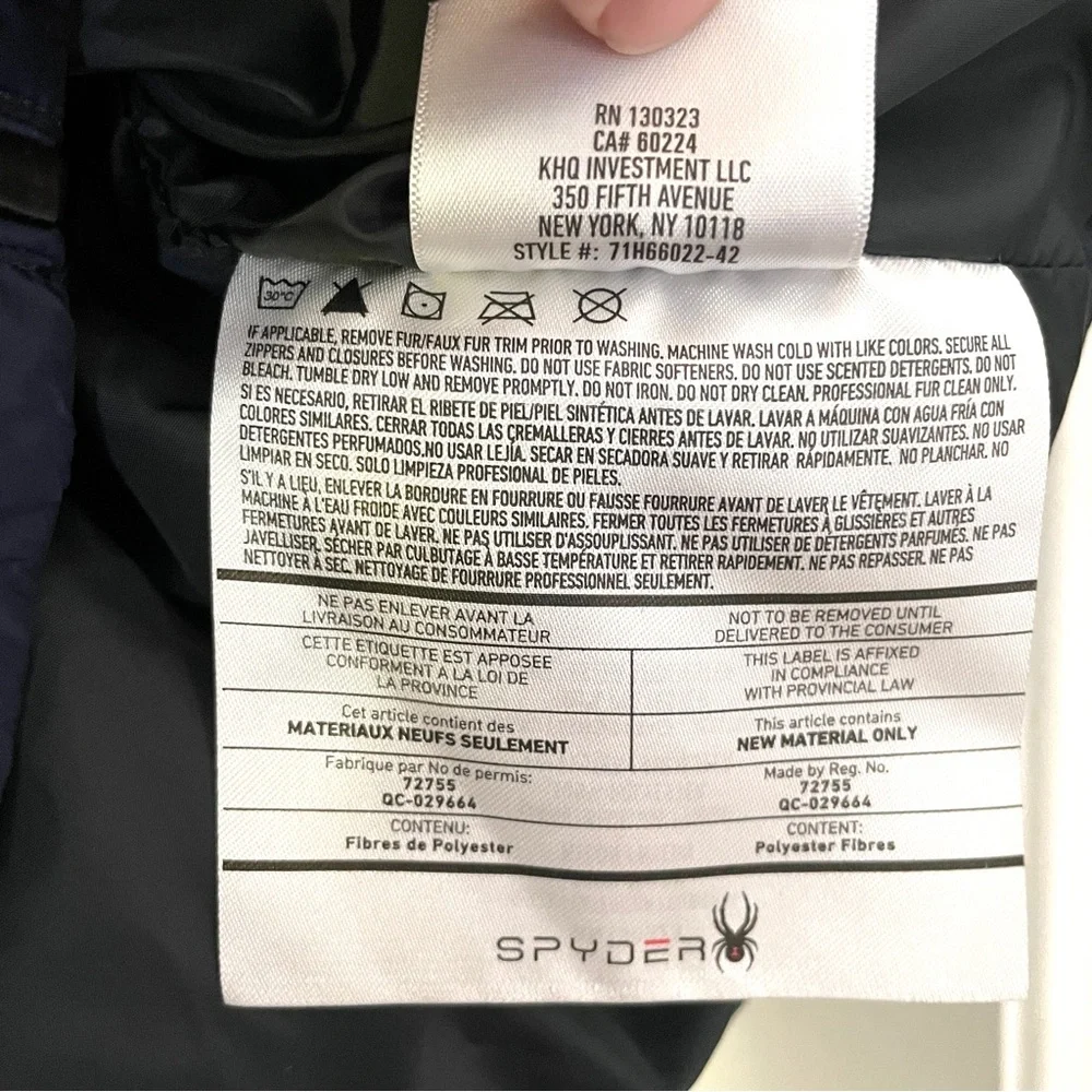 Spyder Nexus Hooded Puffer Logo Jacket in Dark Navy Size M